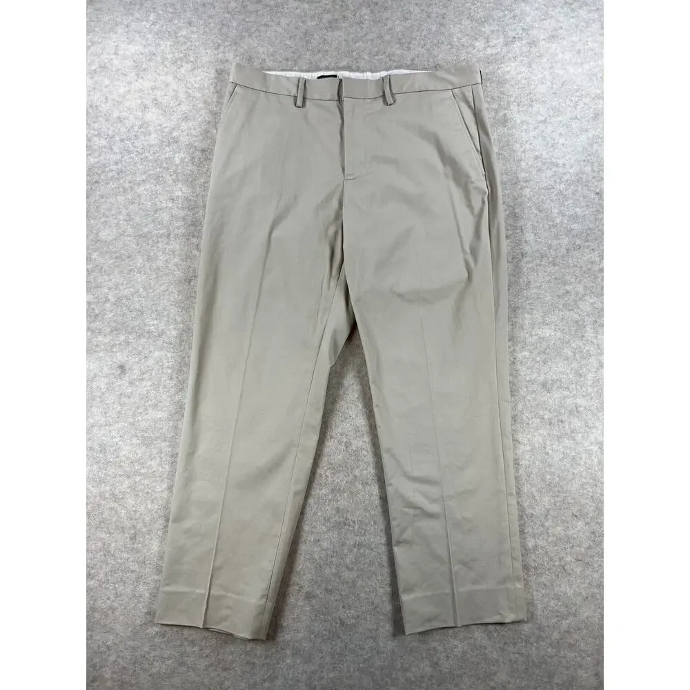 J. Crew Factory Men's Flex Bedford Khaki Chino Pants Stretch Size 34x30 (27.5)